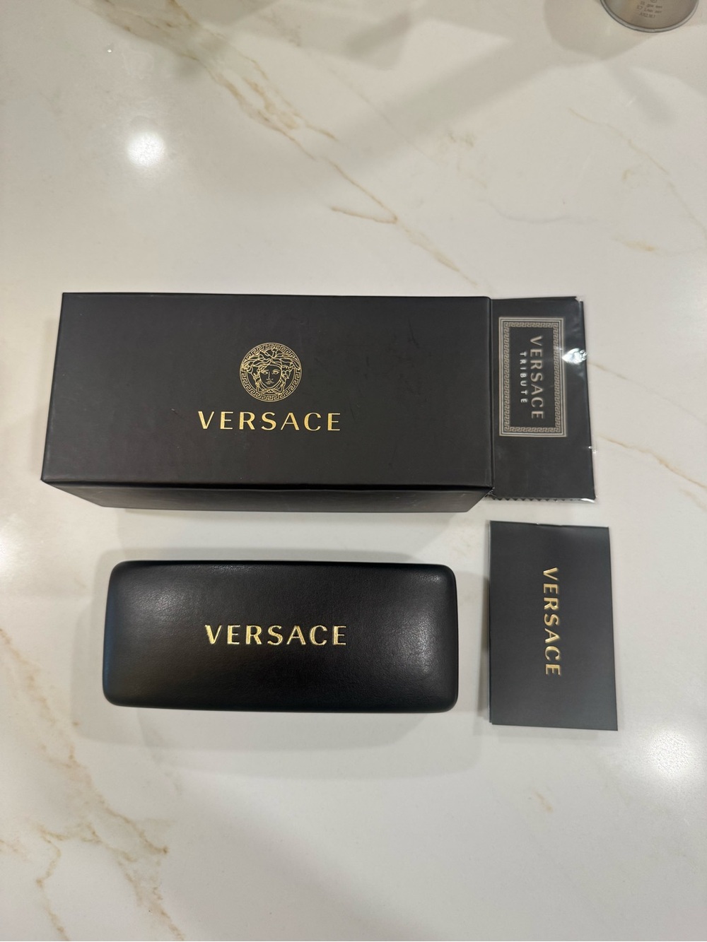 Versace Black Eyewear Case with Branded Box